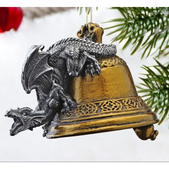 Humdinger the Bell Ringer Gothic Dragon Holiday Ornament - Picture 1 of 6